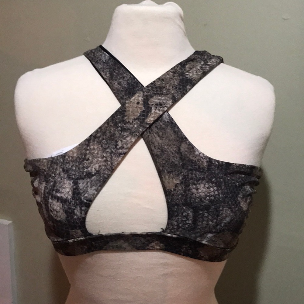 Blue Life Snake Print Bardot Top - Picture 3 of 3